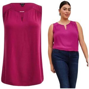 ❤️NWT TORRID CAMI CREPE METAL RAYON KEYHOLE TANK SLEEVELESS